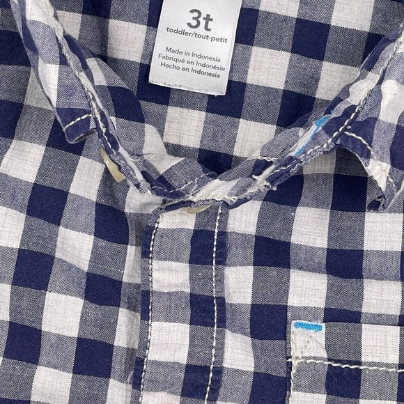 CARTER’S 3T Button Down Shirt in a Blue Checked Pattern - Picture 3 of 6